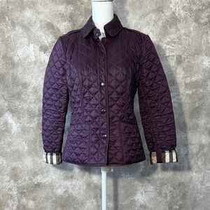 Burberry Quilted Dark Purple Puffer Jacket (Love 13)